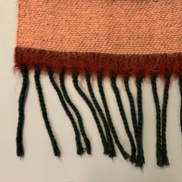 FENDI Red Pink Stripe Acrylic Fringe Scarf Shawl - Picture 3 of 6